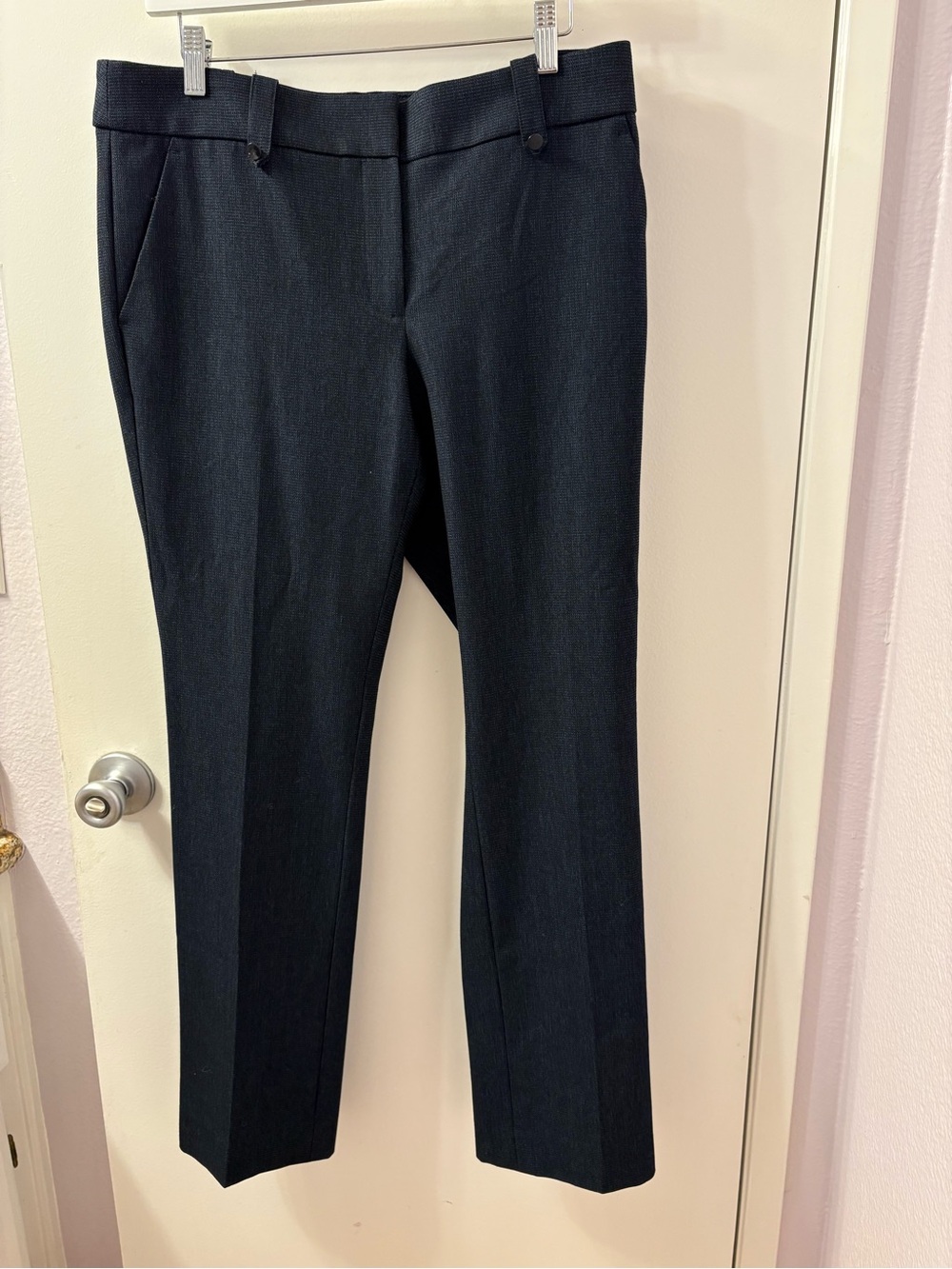LOFT Navy Textured Marisa Trouser Size 8